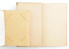Egyedi kötésű füzet és album, üresek, 21x14,5 cm és 17x16 cm