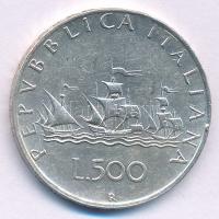 Olaszország 1960R 500L Ag "Kolumbusz hajói" T:XF,VF
Italy 1960R 500 Lire Ag "Columbu...
