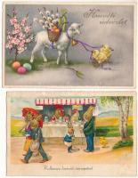 15 db RÉGI húsvéti üdvözlő motívum képeslap vegyes minőségben / 15 pre-1945 Easter greeting motive postcards in mixed quality