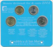 San Marino 2002. 20c-2E (4xklf) forgalomba nem került érmeösszeállítás műanyag lapon T:UNC
San Mari...