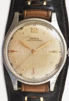 Doxa Anti-Magnetic férfi karóra, bőr szíjjal, nem működik, kopással, számlap d: 30 mm