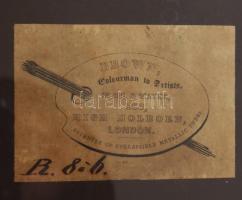 Jelzés nélkül, XIX. sz. festő: Katona portréja. Olaj, karton, üvegezett fakeretben, hátoldalán londo...