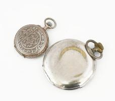 Enigma zsebóra másodperc segédkörrel + ezüst (Ag) tokos zsebóra, sérülésekkel, hiánnyal, nem működne...