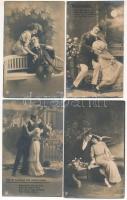 15 db RÉGI zsáner motívum képeslap vegyes minőségben: szerelmes párok / 15 pre-1945 motive postcards in mixed quality: romantic couples in love