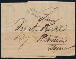 1841 Bélyeg előtti komplett levél GÖRZ - DEBRECZIN (Rickl levelezés)