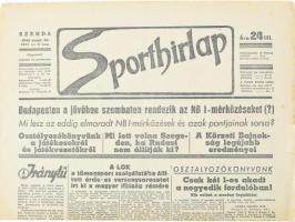 1944 Sporthírlap XXXV. évf. 75. sz., 1944. szept. 20., kis lapszéli sérülésekkel, 4 p.