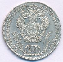 1783B 20kr Ag "II. József" T:AU,XF 
Huszár: 1880 Unger III.: 1329.a