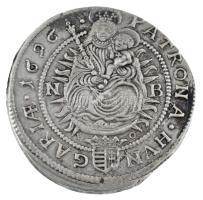 1696NB 15Kr Ag "I. Lipót" Nagybánya (6,84g) T:XF patina / Hungary 1696NB 15 Kreuzer Ag &qu...