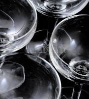 Ólomkristály likőrös pohár készlet, 6 db, jelzés nélkül, hibátlan, m: 12 cm