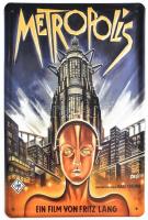 Metropolis. Ein Film von Fritz Lang. Modern fém plakát, hátoldalán kopással, 30x20 cm