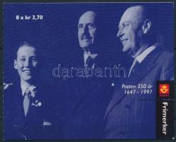 1997 350 éves a Postaszolgálat bélyegfüzet Mi MH 31 (1249-1256)