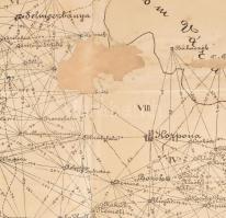 1886 Hont vármegye térképe az egyes községek közötti úttávoláról kilóméterekben. Schön Alajos, Ipoly...