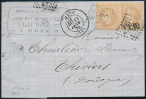 1870 Levél 12 x 20 cent bérmentesítéssel &quot;METZ&quot; - Cheriers