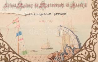 1885 basahidi Málnay-Mierzwinski Gyula az Első Dunagőzhajózási Társaság (DDSG) főfelügyelőjének névn...