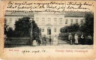 1900 Székelyudvarhely, Odorheiu Secuiesc; Reáliskola. Gál János kiadása / school (EB)