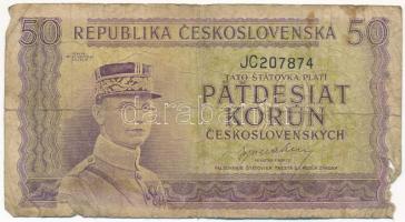 Csehszlovákia 1945-1948. 50K T:VG kis papírhiány Czechoslovakia 1945-1948. 50 Korun C:VG small missing paper Krause P#62