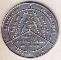 Franciaország DN "Igazság, barátság, bőség" régi érme ólom utánverete T:2