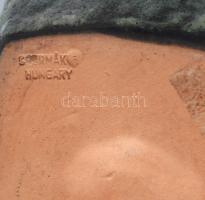 Csermák Ferenc (1932- ): Vulkánmázas díszváza. Alján jelzett, hibátlan, m: 26 cm