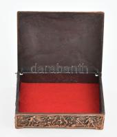 cca 1940/50, Kecskeméti emlékdoboz, bronzírozott fém, kopásokkal, 11,5x14,5 cm