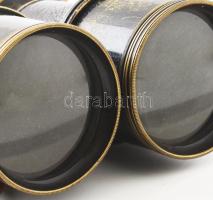 Antik katonai távcső, sérült, 13x13x6 cm