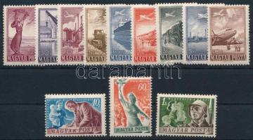 1950 Repülő V. sor (30f és 2Ft apró gumi hiba / gum disturbances) + Béke (III.) sor (rozsda / stain) (8.000)