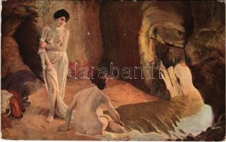 Baigneuses / Badende / Erotic nude lady art postcard. Salon 1912. s: Girardot (EK)