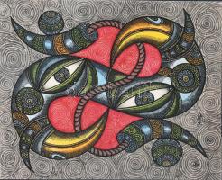 Feszt László, ifj. (1957-): "Madárcsőr horog". Giclée nyomat, papír, jelzett, számozott (1...