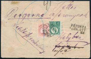 1874 Ajánlott helyi levél Réznyomat 3kr + Színesszámú 5kr vegyes bérmentesítéssel BUDAPEST / FŐPOSTA hátoldalán Orbán Ferenc szignóval