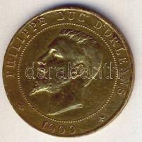 Franciaország 1900. "Orleans-i Fülöp" Br emlékérem (aranyozva) T:2