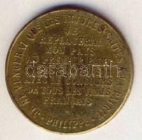 Franciaország 1900. "Orleans-i Fülöp" Br emlékérem (aranyozva) T:2