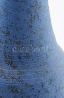 Bod Éva (1924-2004): Tengerkék padlóváza. Feketén pöttyözött élénk kék mázas kerámia. Jelzett, szájá...