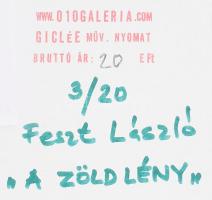 Feszt László, ifj. (1957-): "A zöld lény". Giclée nyomat, papír, jelzett, számozott (3/20)...
