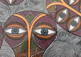 Feszt László, ifj. (1957-): "Értekezlet". Giclée nyomat, papír, jelzett, számozott (3/20) ...