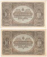1920. 10K (2x) sorszámkövetők "a 077 356.612 - a 077 356.613" T:AU sarokhajlás
Adamo K14