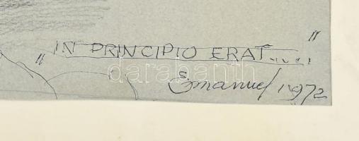 Emanuel Béla (1879-1976): "In pricipo erat...", 1972. Tus, pasztell, papír, jelezve jobbra...