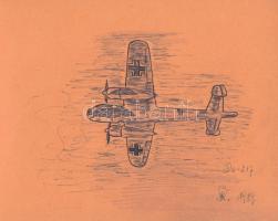 1939-1942 II. világháborús német katonai témájú grafikák, 3 db: Helmut Wick (1915-1940) Luftwaffe ti...