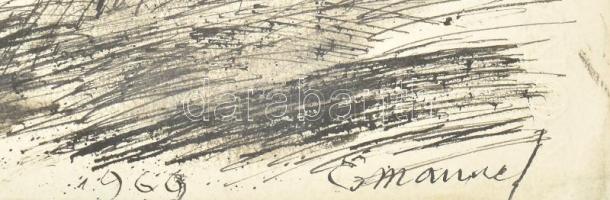 Emanuel Béla (1879-1976): Lourdes, 1969. Tus, papír, jelezve jobbra lent. Proveniencia: a művész hag...