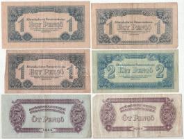 1944. 1P-50P (9x) "A Vörös Hadsereg Parancsnoksága" T:F,VG