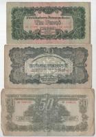 1944. 1P-50P (9x) "A Vörös Hadsereg Parancsnoksága" T:F,VG