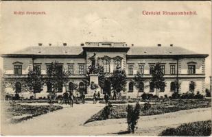 1906 Rimaszombat, Rimavská Sobota; Tompa Mihály szobor, Királyi törvényszék. Lévai Izsó kiadása / statue, court