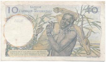 Francia Nyugat-Afrika 1949. 10Fr T:F tűlyukak, kis anyaghiány, de erős papír French West Africa 1949...