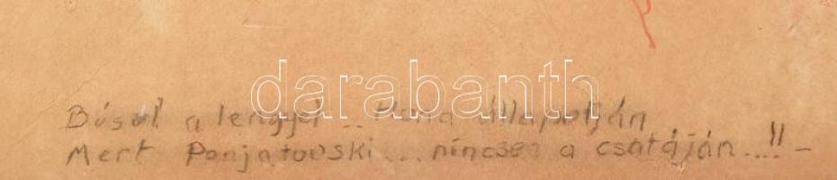 Emanuel Béla (1879-1976): Búsul a lengyel..hona állapotján. Pasztell, karton, jelezve jobbra lent. S...