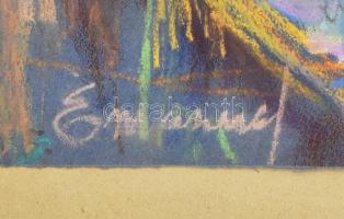 Emanuel Béla (1879-1976): Christus in Emaus. Pasztell, papír, jelezve balra lent. Kartonra kasírozva...