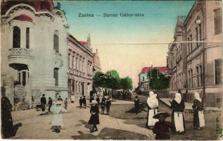 1917 Zsolna, Sillein, Zilina; Baross Gábor utca. Löwy Fülöp kiadása / street (fa)