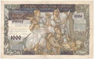 Szerbia / Német megszállás 1941. 1000D 500D-os bankjegyre nyomva T:F szép papír Serbia / German occu...