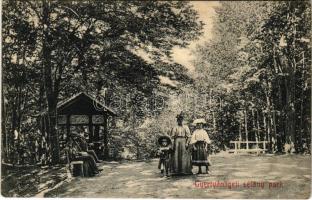 1918 Gyertyánliget, Polyana-Gyertyánliget, Kabola Polyána, Kobyletska Poliana (Máramaros, Maramures); sétány park. Weingarten Zsigmond kiadása / promenade park (Rb)