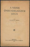 Galocsy Árpád: A népek önrendelkezési joga. Bp., 1919, Pallas, 15 p. Kiadói papírkötés, foltos.