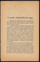 Galocsy Árpád: A népek önrendelkezési joga. Bp., 1919, Pallas, 15 p. Kiadói papírkötés, foltos