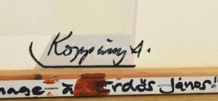 Koppány Attila (1947-): Hommage a Erdős János, 2022. Akril, vászon, kartonra kasírozva. Jelzett a há...