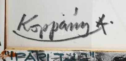 Koppány Attila (1947-): Ipari táj, 2022. Akril, vászon, kartonra kasírozva. Jelzett a hátoldalán. Ki...